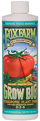 Grow Big Hydro Liquid Plant Food Concentrate, 1-Pt.
