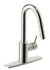 Ultra Faucets Euro One Handle Brushed Nickel Pull-Down Kitchen Faucet