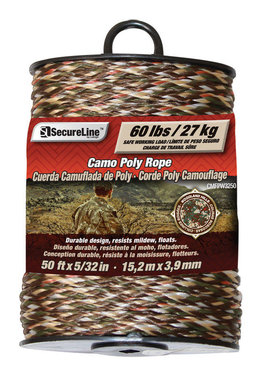 SecureLine 5/32 in. D X 50 ft. L Camouflage Braided Poly Rope
