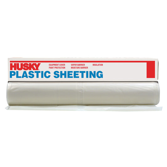 Husky Plastic Sheeting 4 mil T X 12 ft. W X 100 ft. L Polyethylene Clear