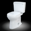 TOTO® Drake® Two-Piece Elongated 1.28 GPF Universal Height TORNADO FLUSH® Toilet with CEFIONTECT® and SoftClose® Seat, WASHLET®+ Ready, Cotton White - MS776124CEFG#01