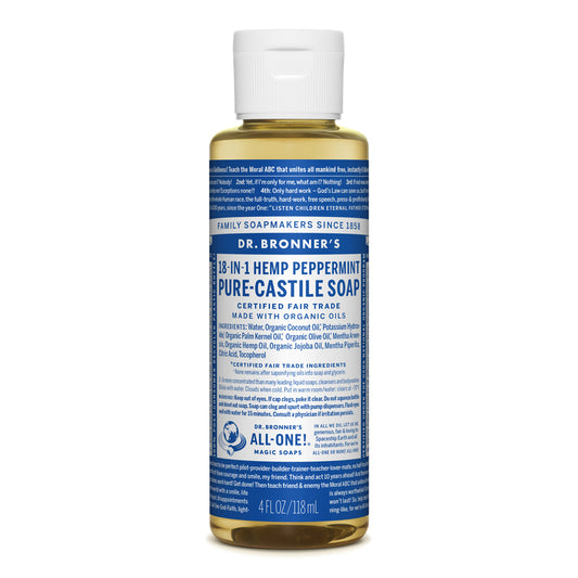 Dr. Bronner's Pure-Castile Organic Peppermint Scent Liquid Soap 4 oz