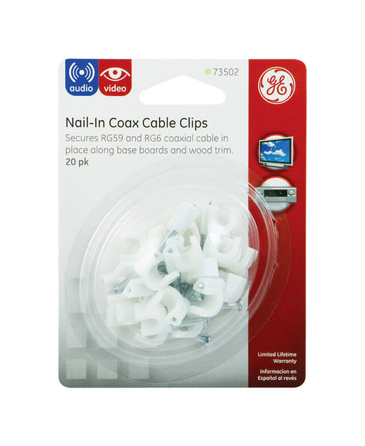 GE Dual F Coax Cable Clips  (Pack of 4)