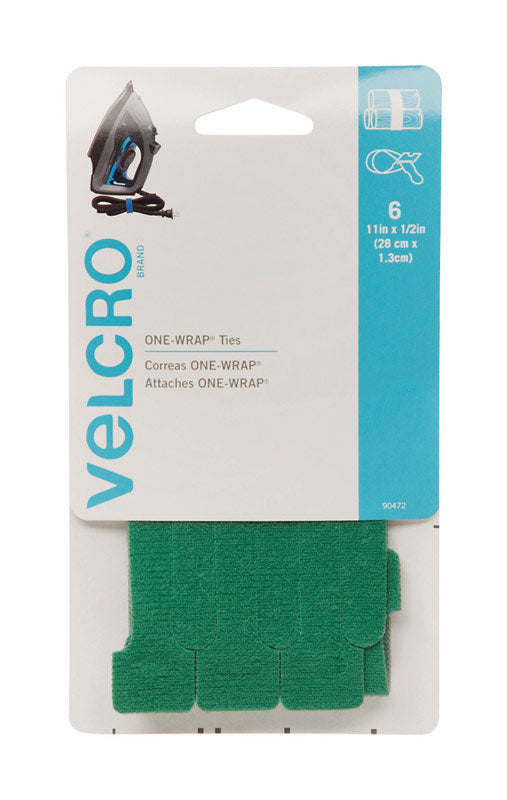 Velcro One-Wrap Ties 11 in. L 6 pk