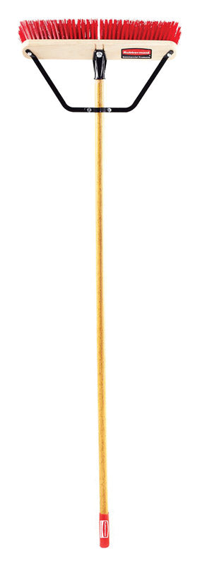 Rubbermaid Commercial  Medium Duty Push Broom  18 in. W x 60 in. L Polypropylene