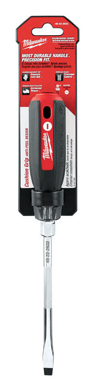 Milwaukee  5/16 in.  x 6 in. L Slotted  Cushion Grip  Screwdriver  1 pc.