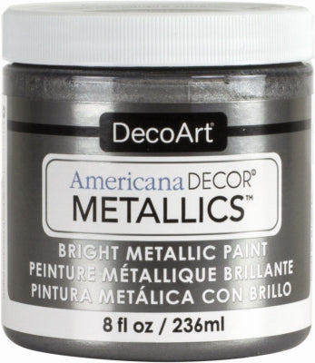 Americana Decor Metallics Craft Paint, Tin, 8-oz. (Pack of 3)