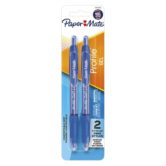 Paper Mate Profile Gel Blue Retractable Gel Pen (Pack of 6)
