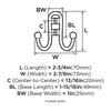 Amerock  2-3/4 in. L Bronze  Zinc  Small  Double Prong  Hook  1 pk