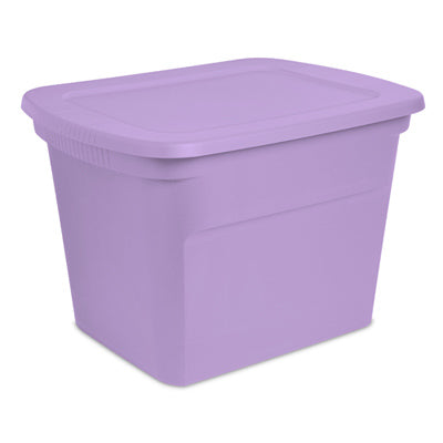 Storage Tote, Lid, Lilac, 18-Gallons (Pack of 8)