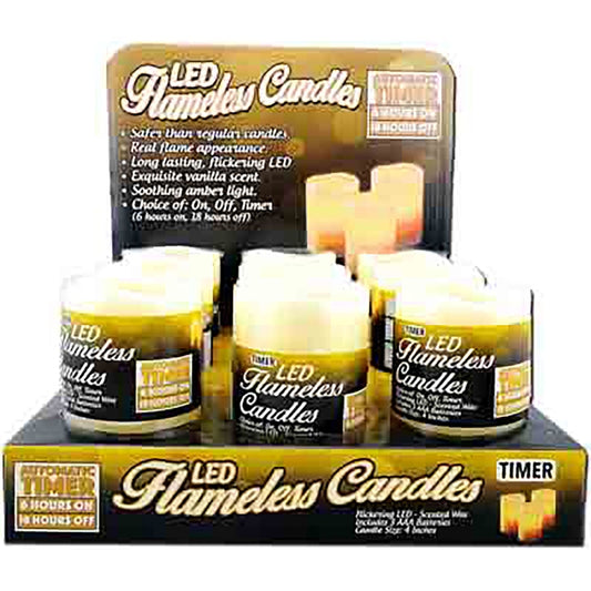 Magic Seasons Yellow Vanilla Scent LED Flameless Pillar Candle