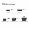 Ceramica Deluxe 8 Pc Ceramic Cookware Set - Black