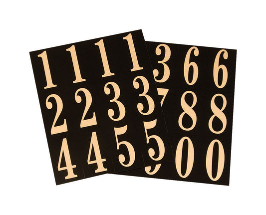 Hy-Ko 2 in. Gold Polyester Self-Adhesive Number Set 0-9 1 pc. (Pack of 10)