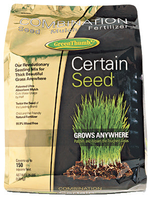 Certain Seed Premium Grass Seed, Fertilizer & Mulch in One, Southern, 3.75-Lbs., Covers 75 Sq. Ft.