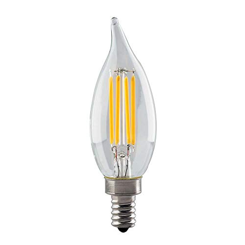 Satco LED CA11 de 4,5 vatios; transparente; base tipo candelabro; 2700 K; 350 lúmenes; 120 voltios