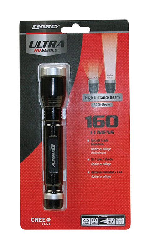 Dorcy  MG-500  160 lumens Black  LED  Flashlight  AA Battery