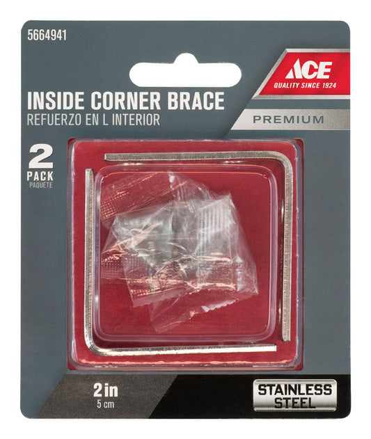 Corner Brace 2x5/8" Ss (Pack of 10)