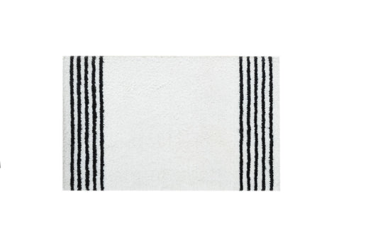 Livim Natural Home 1700 GSM Cotton White/Gray Colored Lines Soft Touch Bath Rugs 20 x 31.5 x 0.4 in.