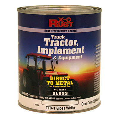 Rust-Preventative Paint & Primer, Direct to Metal, Truck, Tractor, Implement & Equipment, Gloss White, 1-Qt.