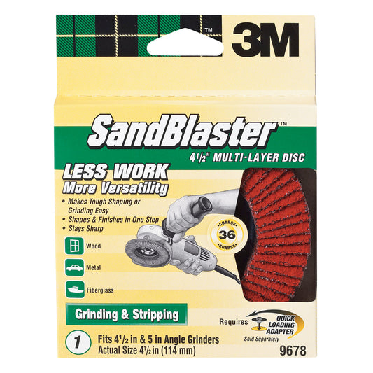 3M Sandblaster 4-1/2 in. L X 4-1/2 in. W 36 Grit Aluminum Oxide Sanding Disc 1 pk