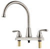 Innova Morganite Two Handle Brushed Nickel Kitchen Faucet Side Sprayer Included