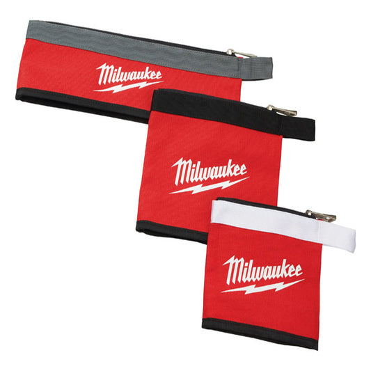 Milwaukee  0.25 in. W x 8 in. H Canvas  Multi-Size  Zippered Bag Assortment  1 pocket Red  3 pc.