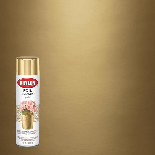 Krylon Fast Dry Resembles Actual Plating Gold Foil Premium Metallic Spray Paint 8 oz.