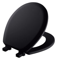 Asiento de inodoro de madera moldeada negra y redonda Mayfair Never Loosens