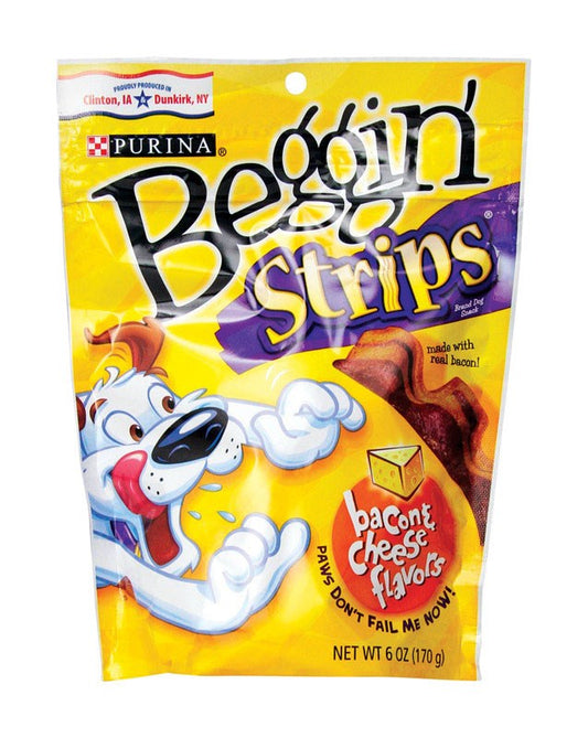 Purina Beggin Strips Bacon and Cheese Treats For Dog 6 oz. 1 pk (Pack of 6)