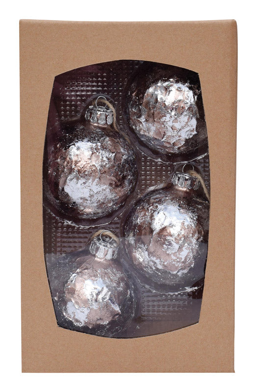 Celebrations  Foil  Christmas Ornaments  Multicolored  Glass  4 pk (Pack of 4)