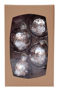 Celebrations  Foil  Christmas Ornaments  Multicolored  Glass  4 pk (Pack of 4)