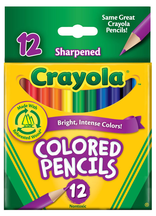Crayola 68-4112 Short Barrel Colored Pencils 12 Count                                                                                                 