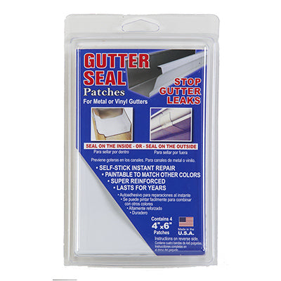 Gutter Seal Patches, Self-Sticking, 4 x 6-In. 4-Pk.