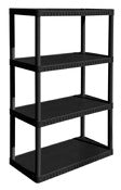 Continental Commercial Products 3414BK4 34" X 14" X 53" Black Resin 4-Tier Shelf