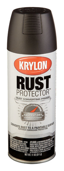 Imprimación a base de aceite Krylon Rust Protector Smooth Black para metales oxidados, 11 oz (paquete de 6)