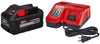 Milwaukee  M18 REDLITHIUM  XC8.0  18 volt 8 Ah Lithium-Ion  Battery and Charger Starter Kit  2 pc.
