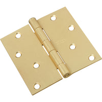 National Hardware 4 in. L Satin Brass Door Hinge (Pack of 5)