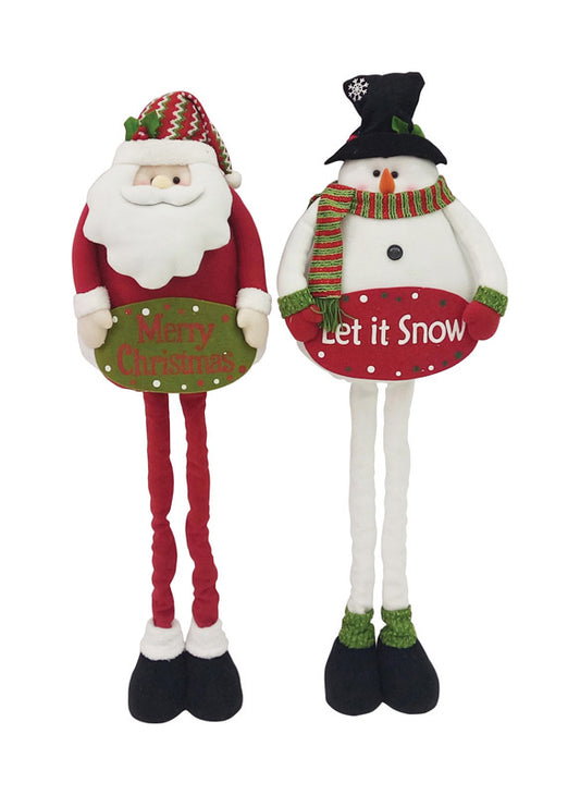 Celebrations  Pop Up Santa/Snowman  Christmas Decoration  Multicolored  Polyester  1 pk (Pack of 4)