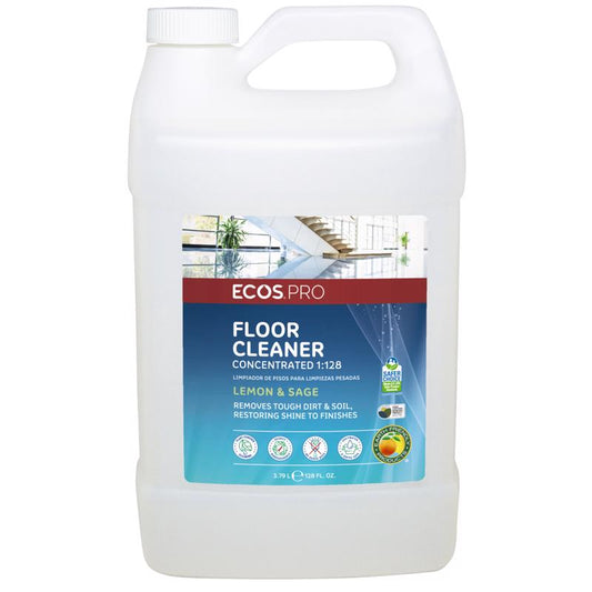 ECOS Pro Earth Friendly Products Lemon Sage Scent Floor Cleaner Liquid 128 oz. (Pack of 4)