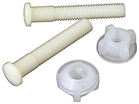 Plastic Toilet Seat Hinge Bolt, White, 2.5-In.