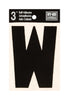 Hy-Ko 3 in. Black Vinyl Letter W Self-Adhesive 1 pc. (Pack of 10)