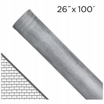 Insect Window Screen, Bright Aluminum, 26-In.