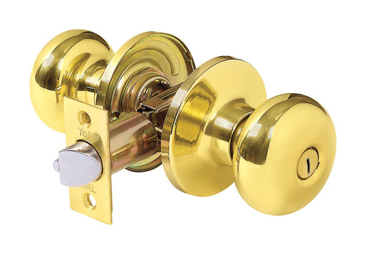 Tell Parkland Bright Brass Privacy Knob Right or Left Handed