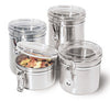 Oggi Silver Clamp Canister Set 4 pk