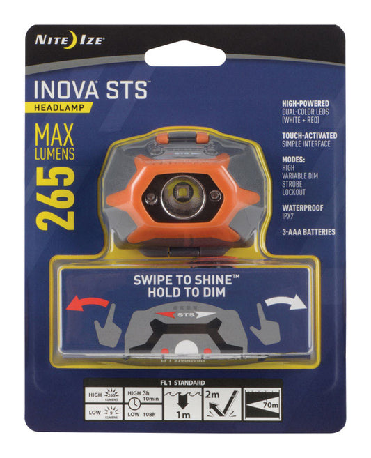 Nite Ize INOVA 265 lm Orange LED Flashlight/Headlight Combo Pack AAA Battery