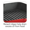 11 in Enameled Cast-Iron Series 1000 Grill Pan - Gradated Red