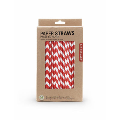 Paper Straws, Biodegradable, Red, 144-Ct.