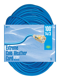 Woods Indoor or Outdoor 100 ft. L Blue Extension Cord 14/3