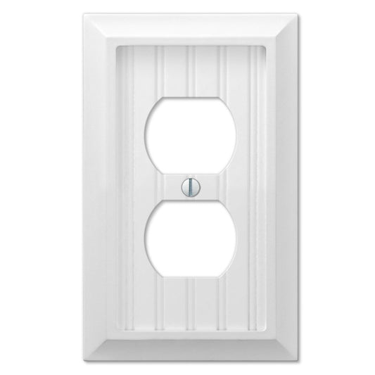 Amerelle White 2 gang Wood Duplex Wall Plate 1 pk