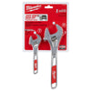 Milwaukee  13.5 in. L SAE  Adjustable Wrench Set  2 pc.